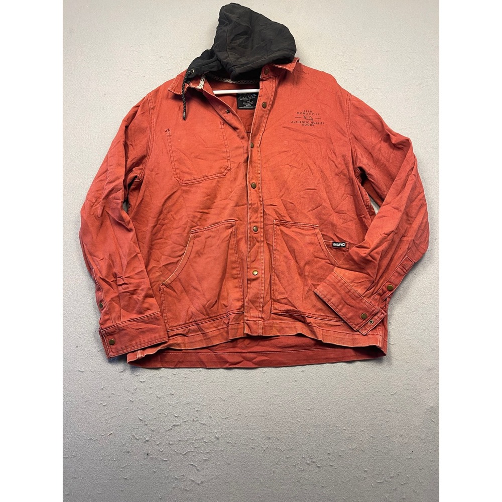 Tony Hawk Hooded Jacket Cotton Canvas Burnt Orange Large Mens